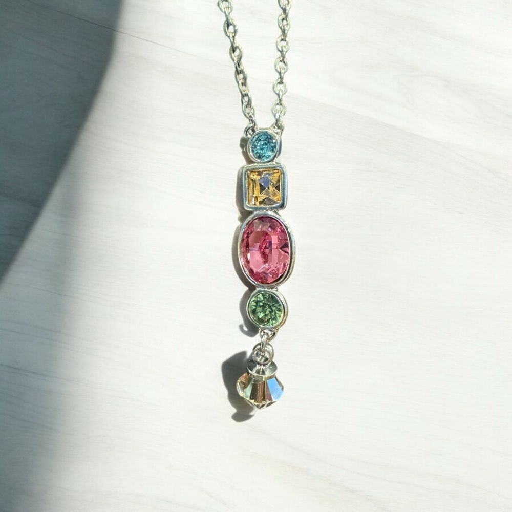 NWT Multi Color Silver Tone 16",2" Extender Necklace - Picture 2 of 3